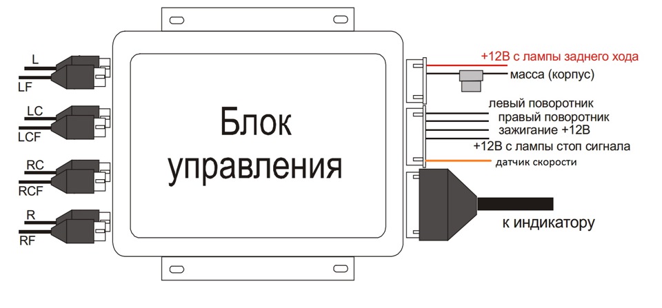 Схема подключения парктроника Схема подключения парктроника