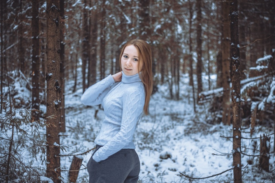 Фото В Зимнем Лесу Девушек Идеи
