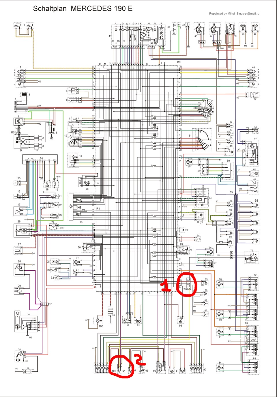 Мерседес 220 электрическая схема Мерседес 220 электрическая схема