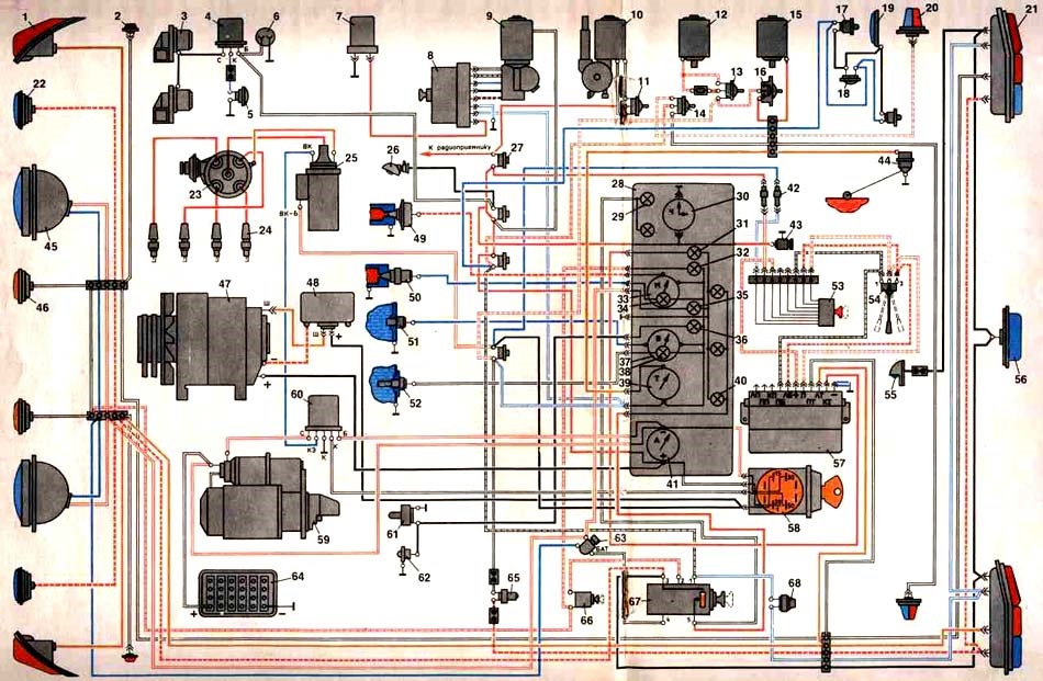 Газ 24 схема переключателей Газ 24 схема переключателей