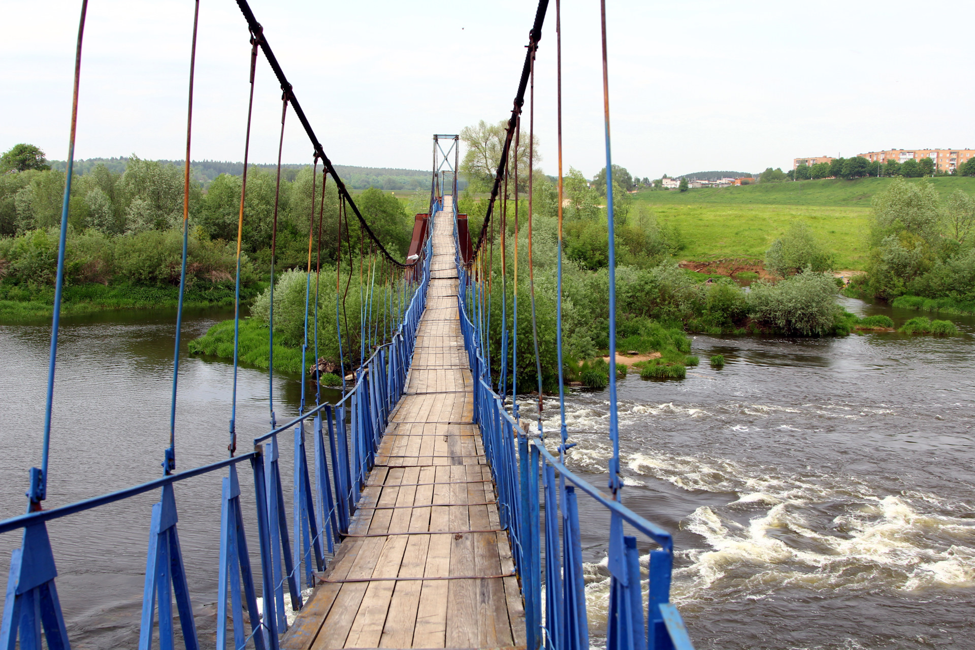 Калужская область Товарково навесной мост