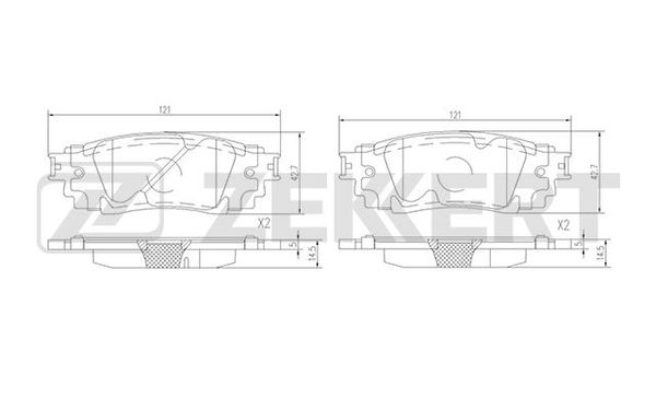 BS1708 Тормозные колодки задниеToyota RAV4 (A50, H50) 18-, Lexus RX ...