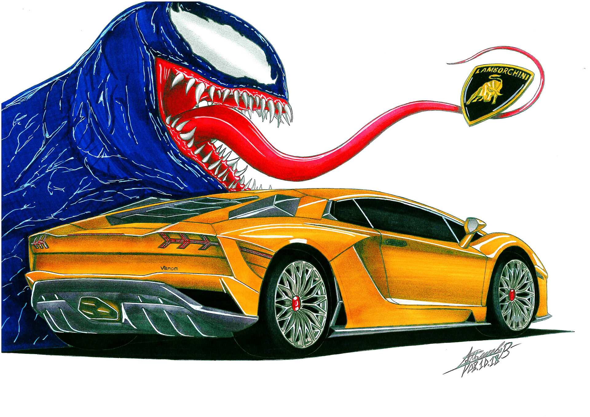 VENOM MARVEL and Lamborghini Aventador — Сообщество «Кабинет Рисования  DRIVE2» на DRIVE2