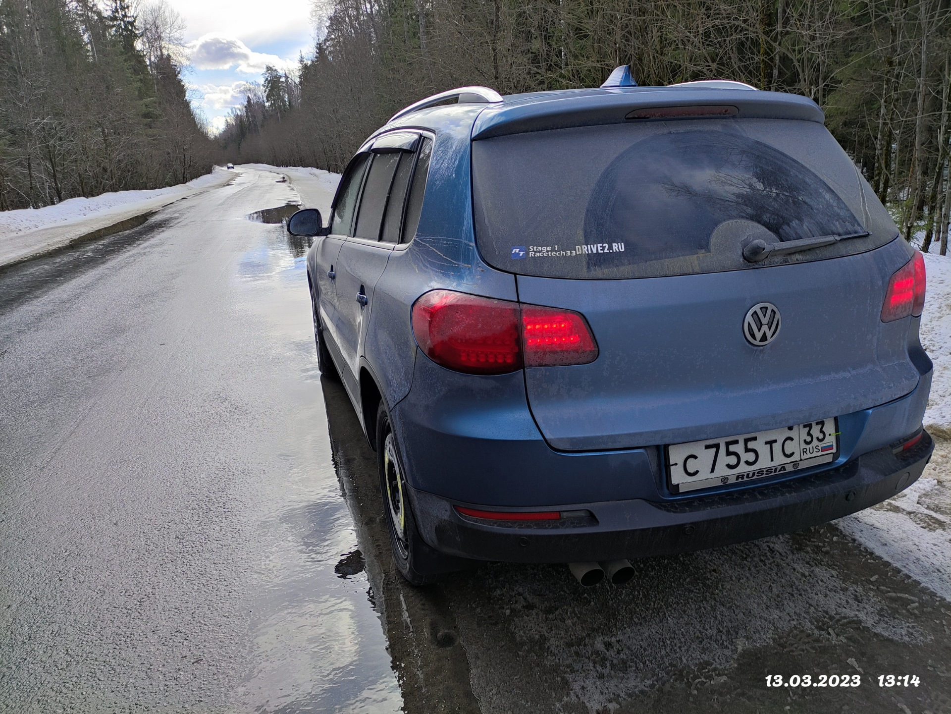 Снег начал таять и асфальт тоже… — Volkswagen Tiguan (1G), 2 л, 2011 ...