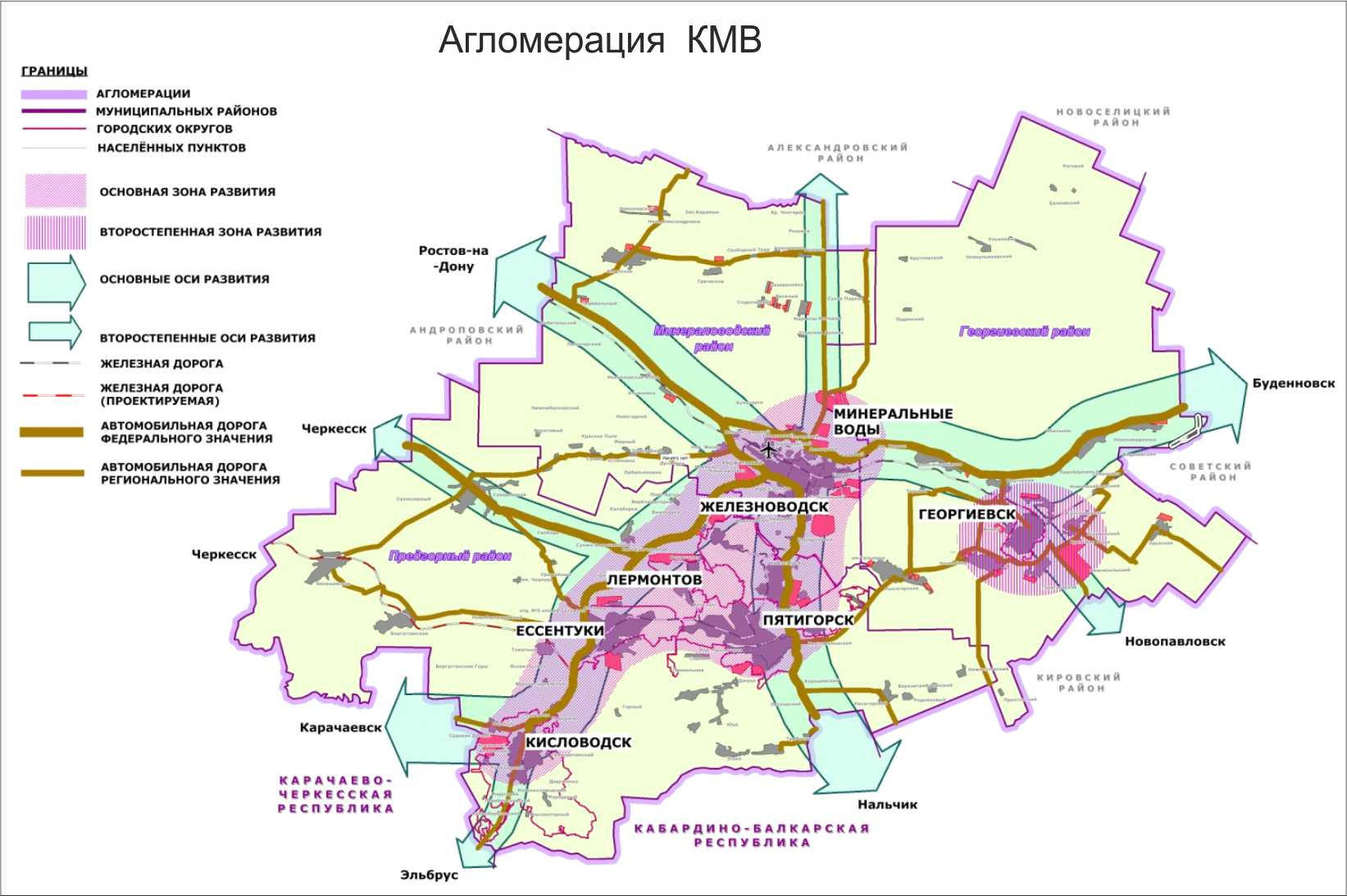 Карта железноводск пятигорск ессентуки