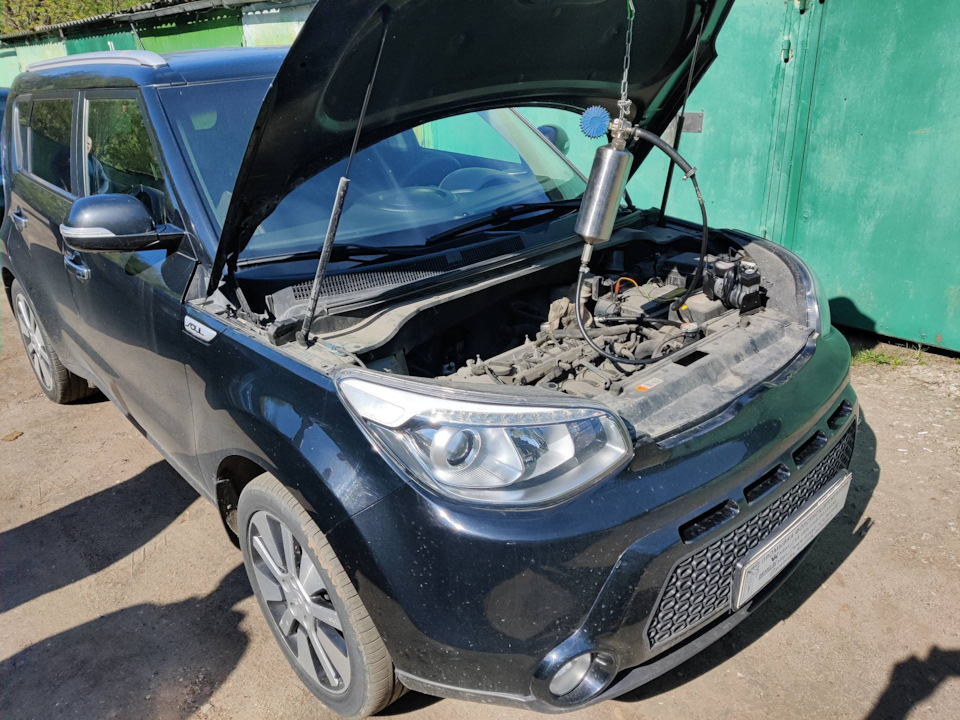 Kia Soul промывка топливных форсунок без снятия с двигателя — Промывка ...