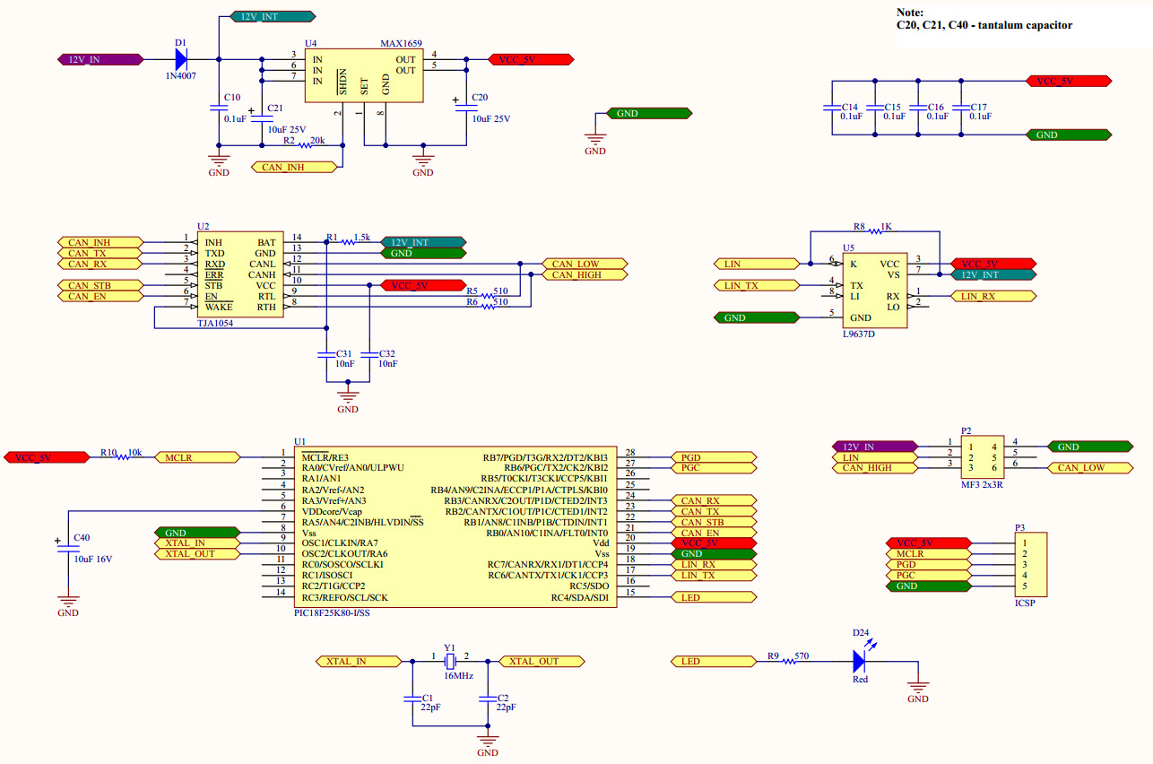 Схема подключения пинов