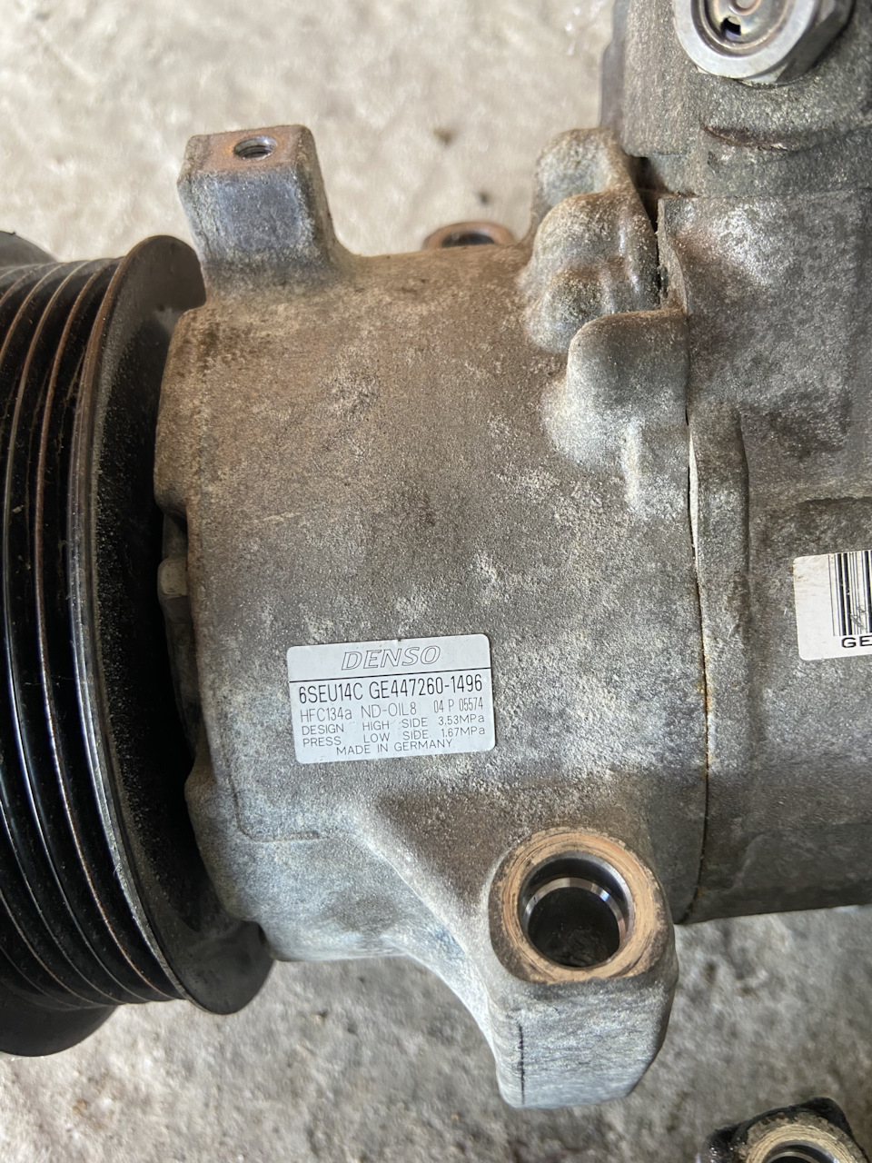 Компрессор кондиционера. — Toyota Avensis III, 1,8 л, 2010 года ...