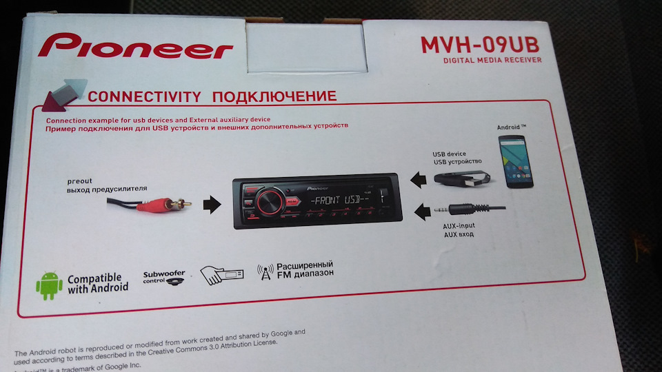 Mvh 09ub схема подключения pioneer