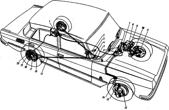 Москвич 2140 схема прокачки тормозов