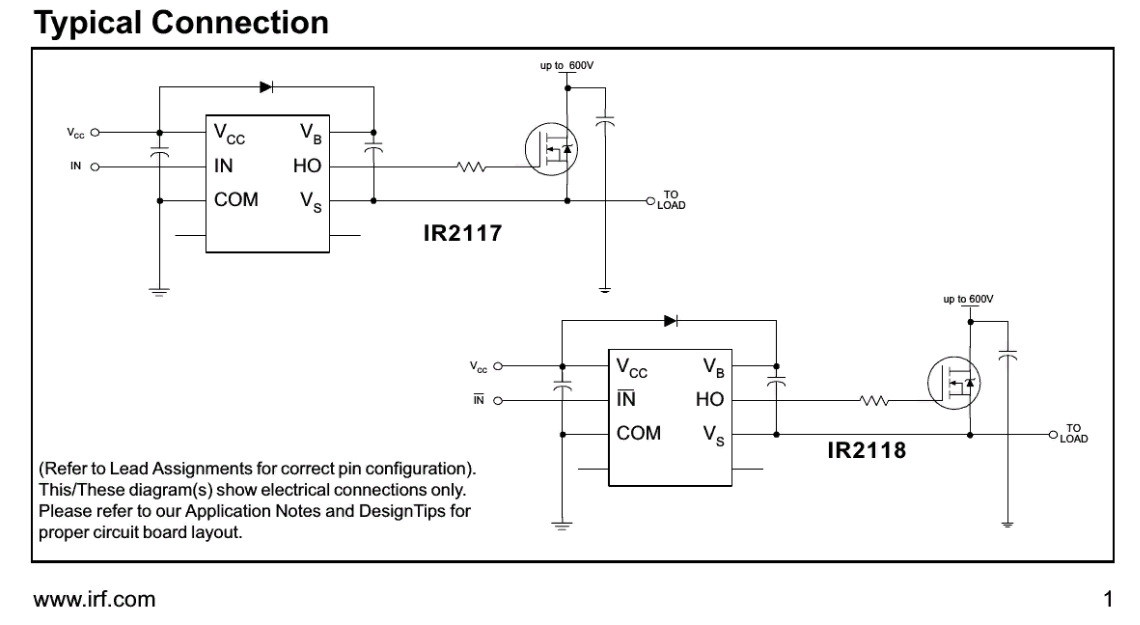 Ir2127s схема включения