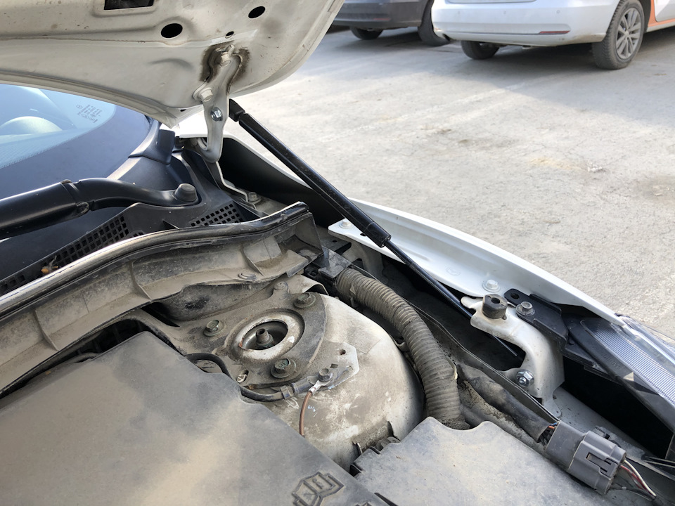 Амортизаторы для капота — Mazda 3 (2G) BL, 1,6 л, 2013 года | тюнинг ...