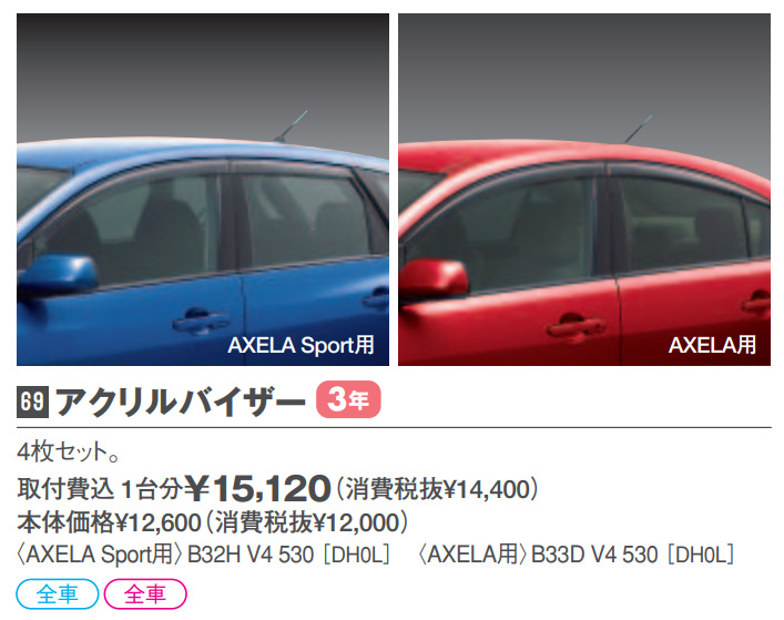 Оригинальные дефлекторы окон от Mazda Axela. — Mazda 3 (1G) BK, 2