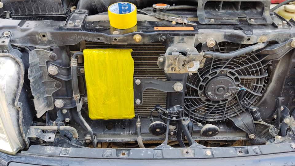 Радиатор АКПП зимой, без термостата — Mitsubishi Pajero (4G), 3,5 л ...