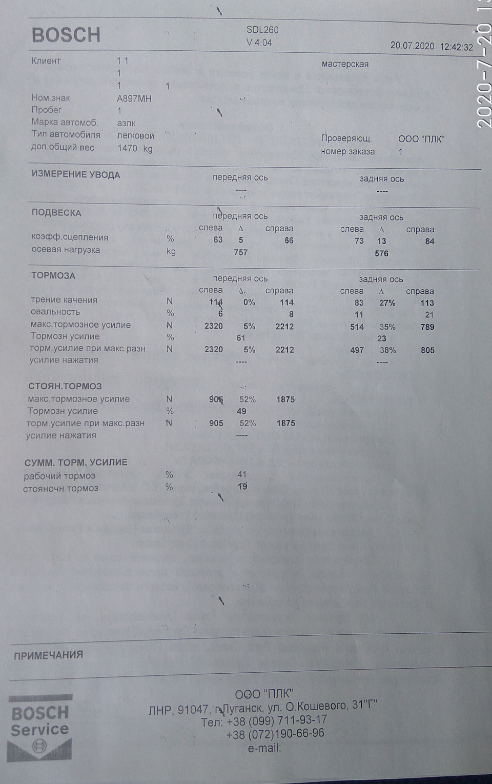 Вибростенд (диагностика ходовой) — Москвич 2141, 1,6 л, 1989 года ...
