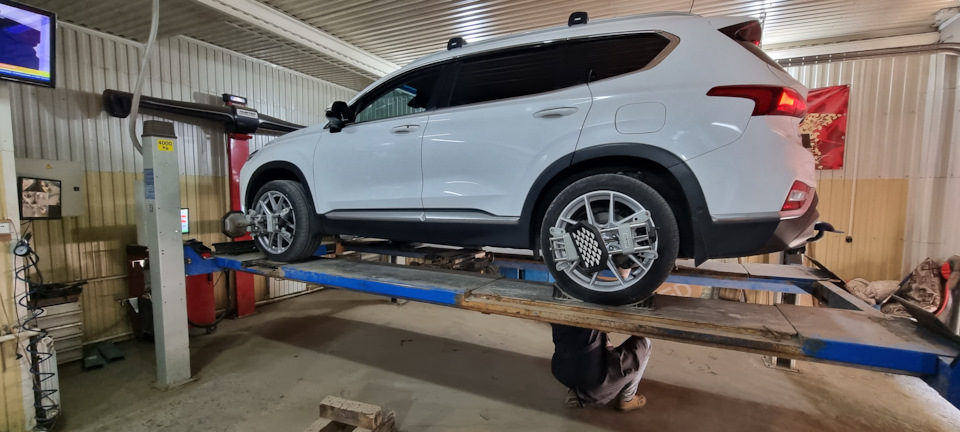 Развал по плану (после замены амортизаторов и пружин) — Hyundai Santa ...