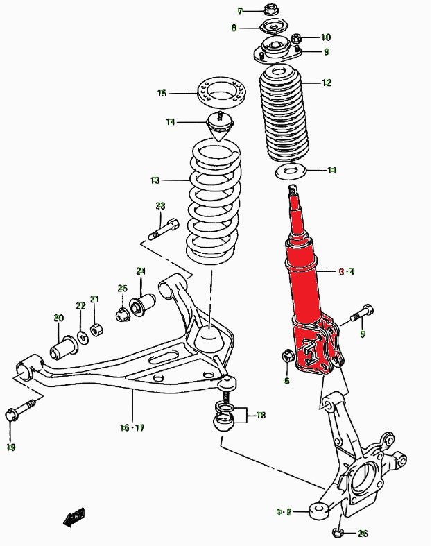 Схема передняя подвеска сузуки гранд витара схема