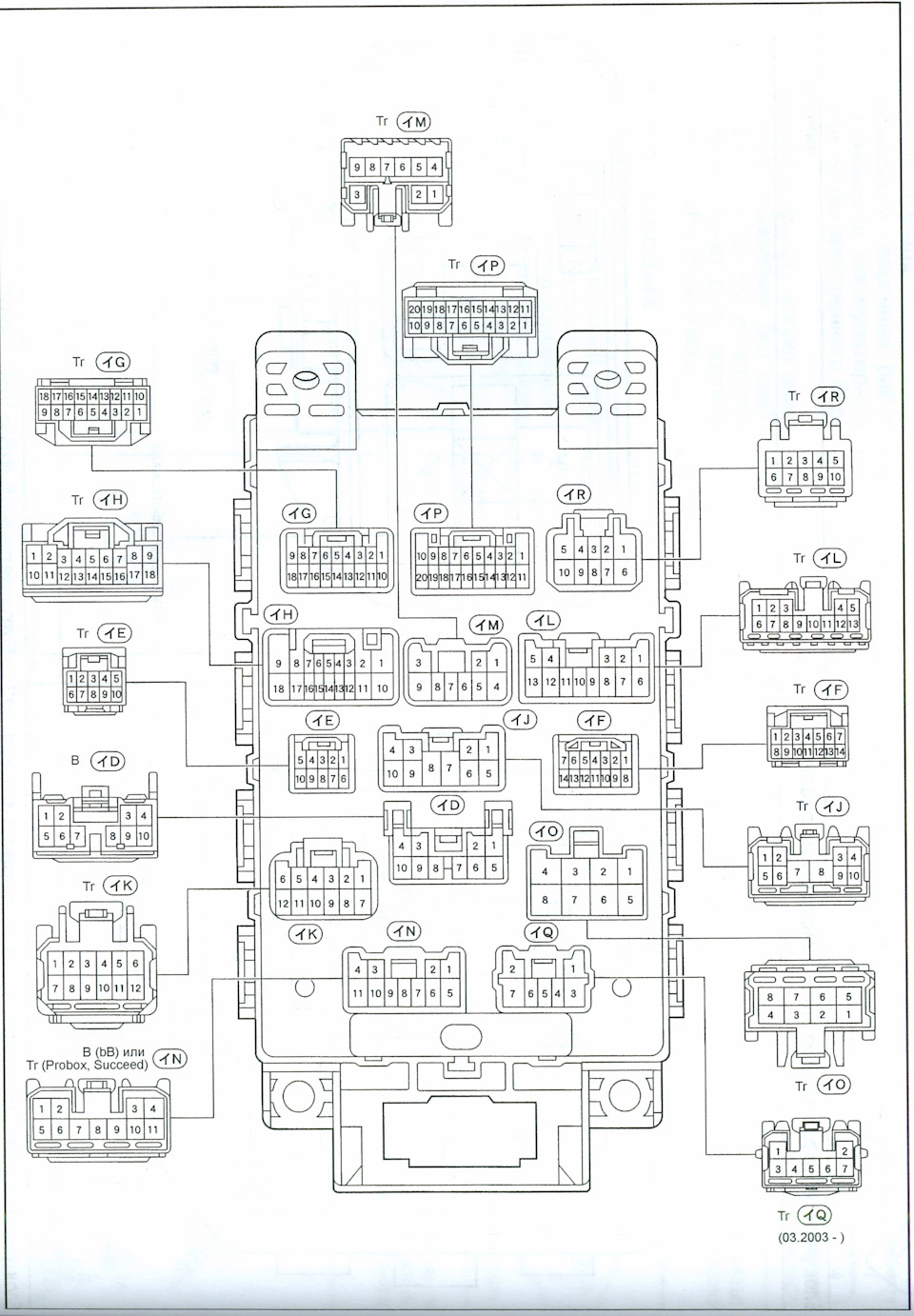Toyota probox схема предохранителей