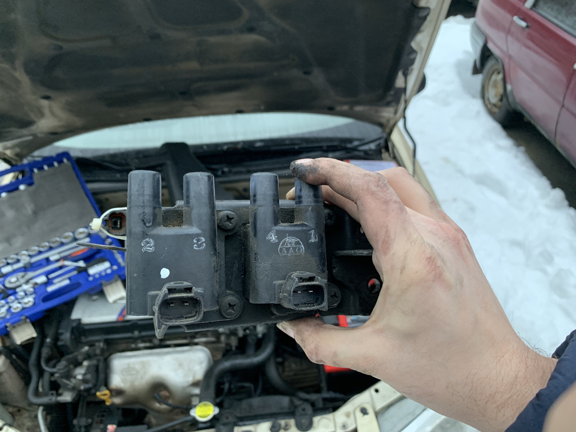 Замена блока катушек зажигания — Hyundai Accent (2G), 1,5 л, 2005 года ...