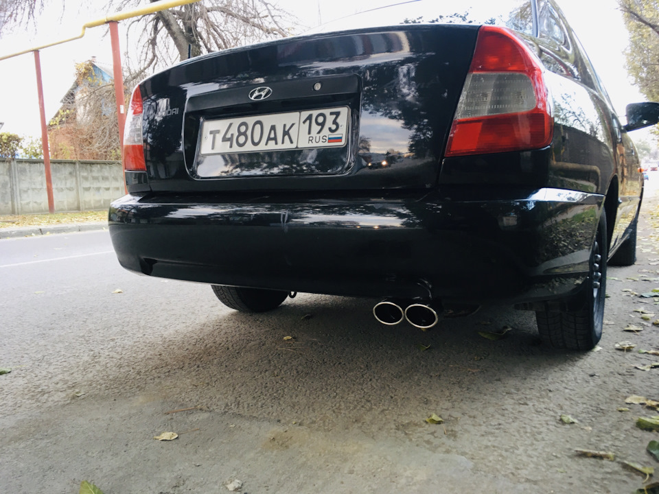 Насадка на глушитель хендай акцент — Hyundai Accent (3G), 1,6 л, 2009 ...