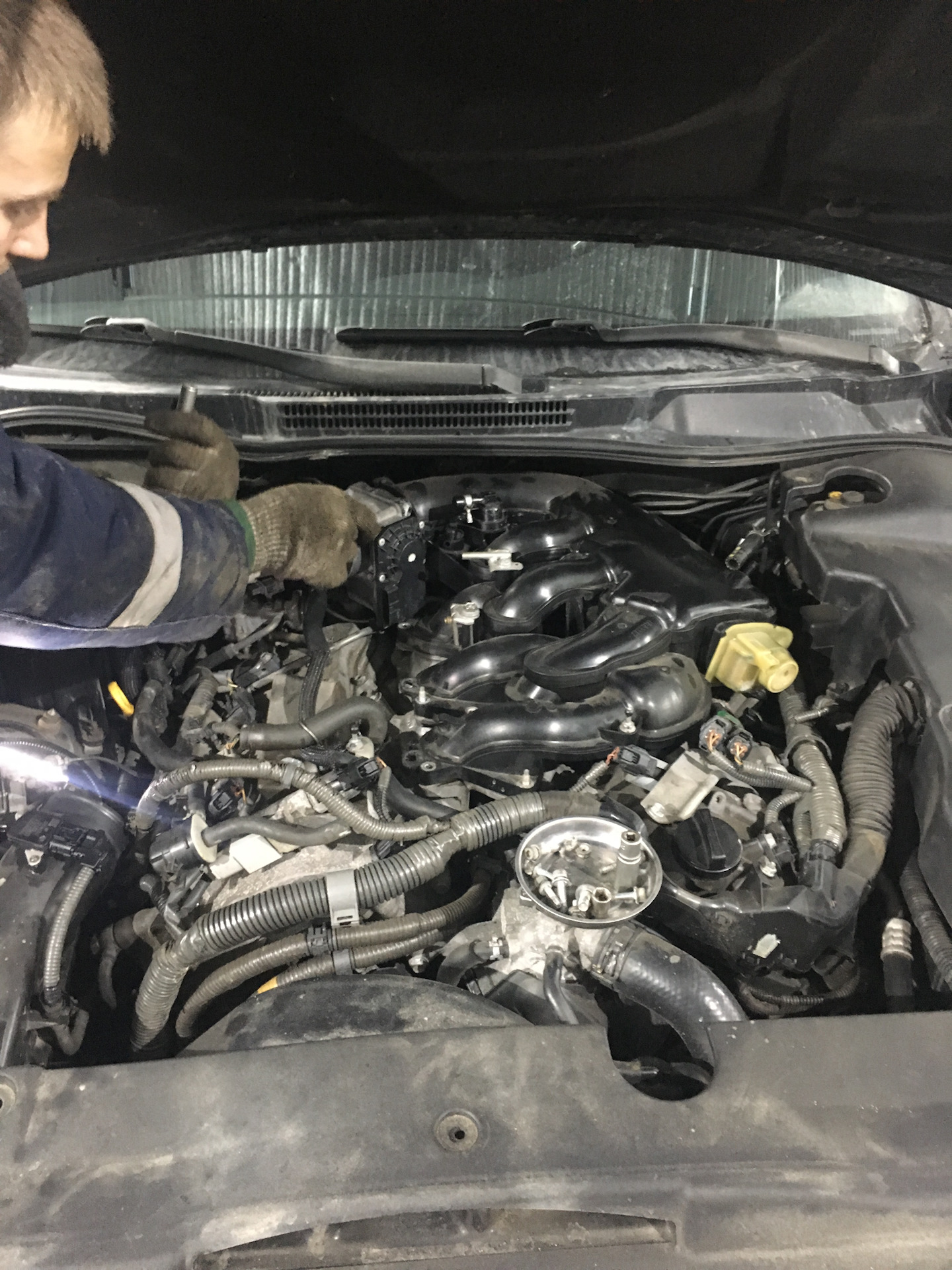 Lexus IS250 замена прокладок клапанных крышек, свечей зажигания. Масло ...