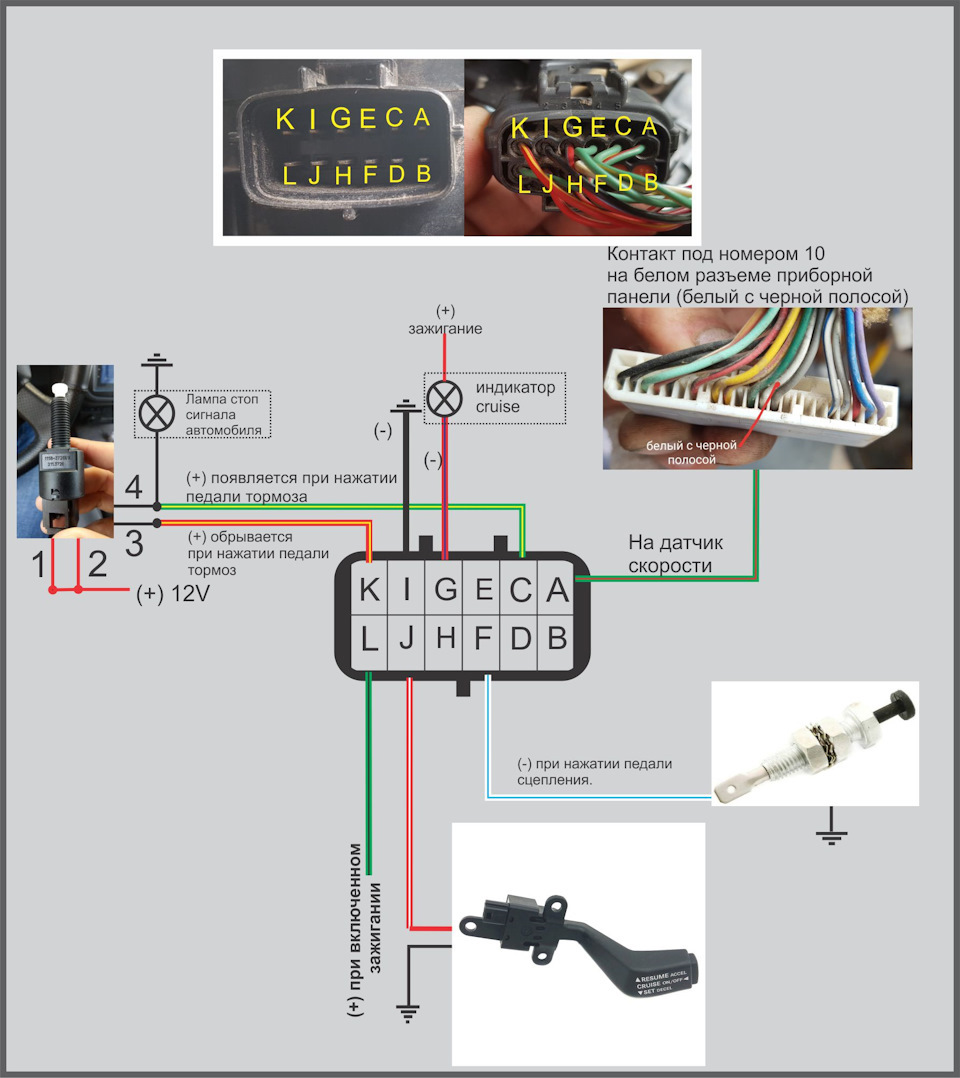 Схема подключения круиз контроля