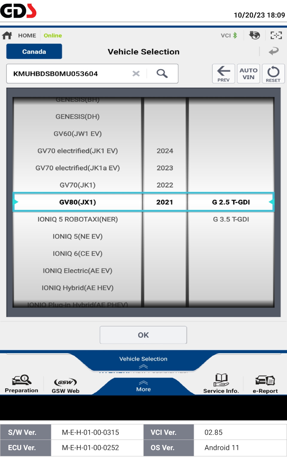 Genesis GV80 JX1 Smartstream G4KR 2.5T-GDI 304hp 8AT-4WD A8LR1 дорестайл  USA 2021MY. Устранение ошибок системы BCW(BSD) C188186, C270654 и С270754.  Hyundai GDS-Mobile. — DRIVE2