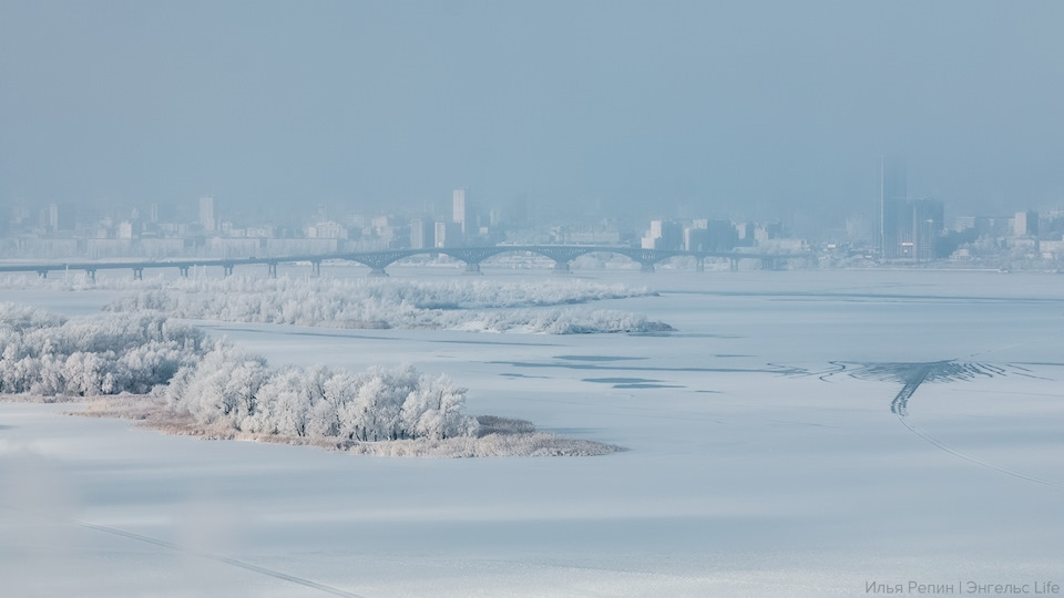 Саратовский мост зимой