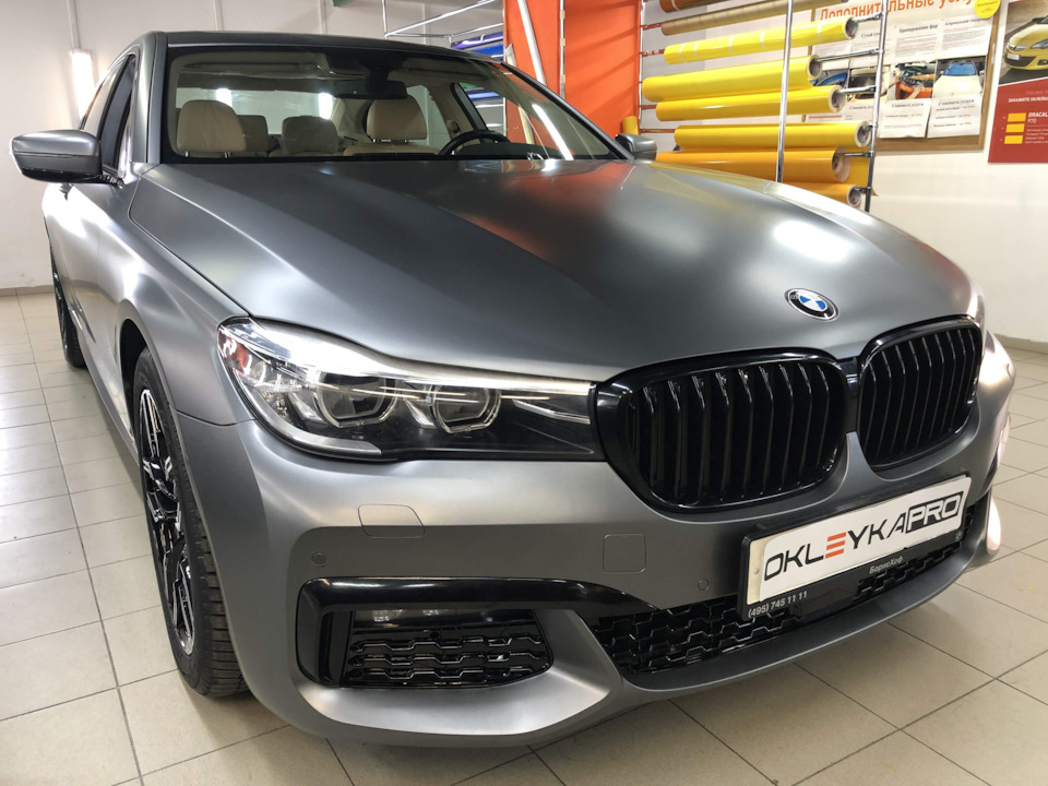 БМВ 7 💣 оклейка в серый матовый автовинил — OKLEYKA.PRO на DRIVE2