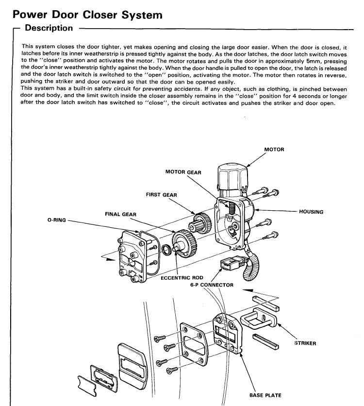 Схема подключения доводчиков дверей Honda Legend — Honda Legend (KA9 ...