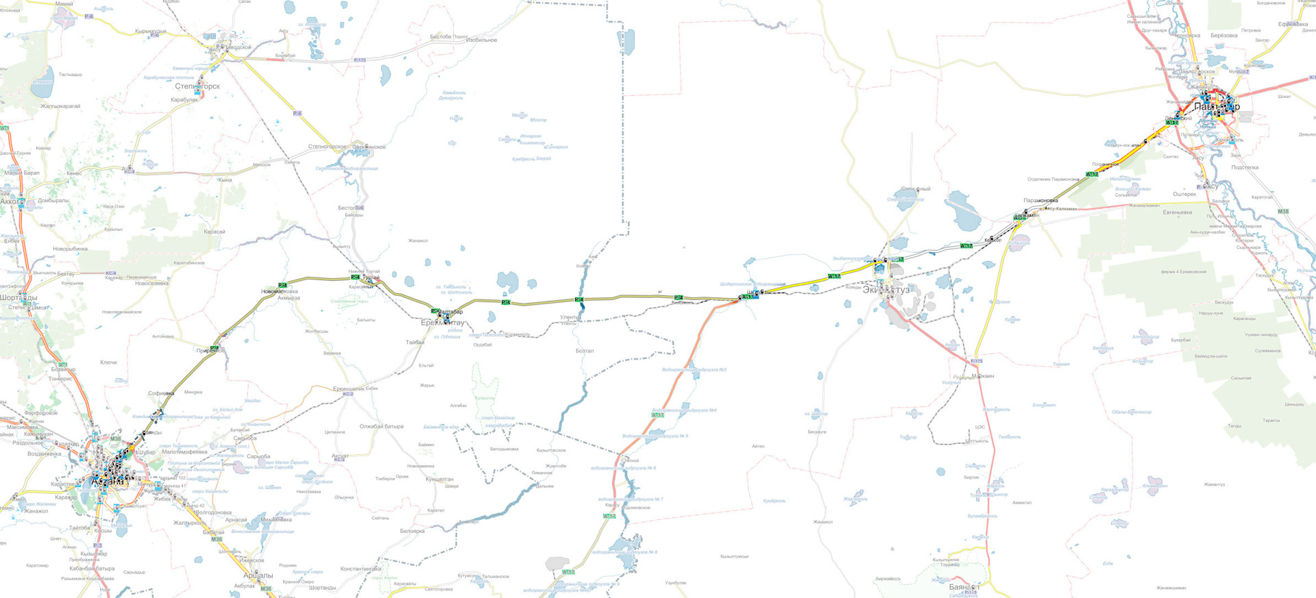 Карта дорога астана павлодар