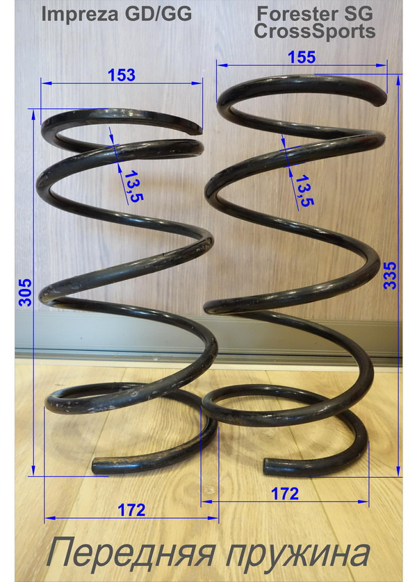 Субару трибека передние пружины аналоги