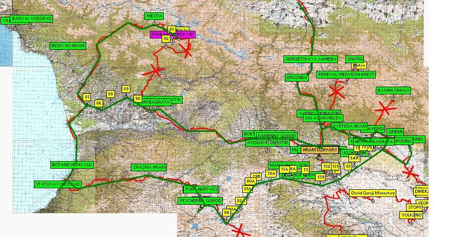 Автомобильный маршрут по грузии