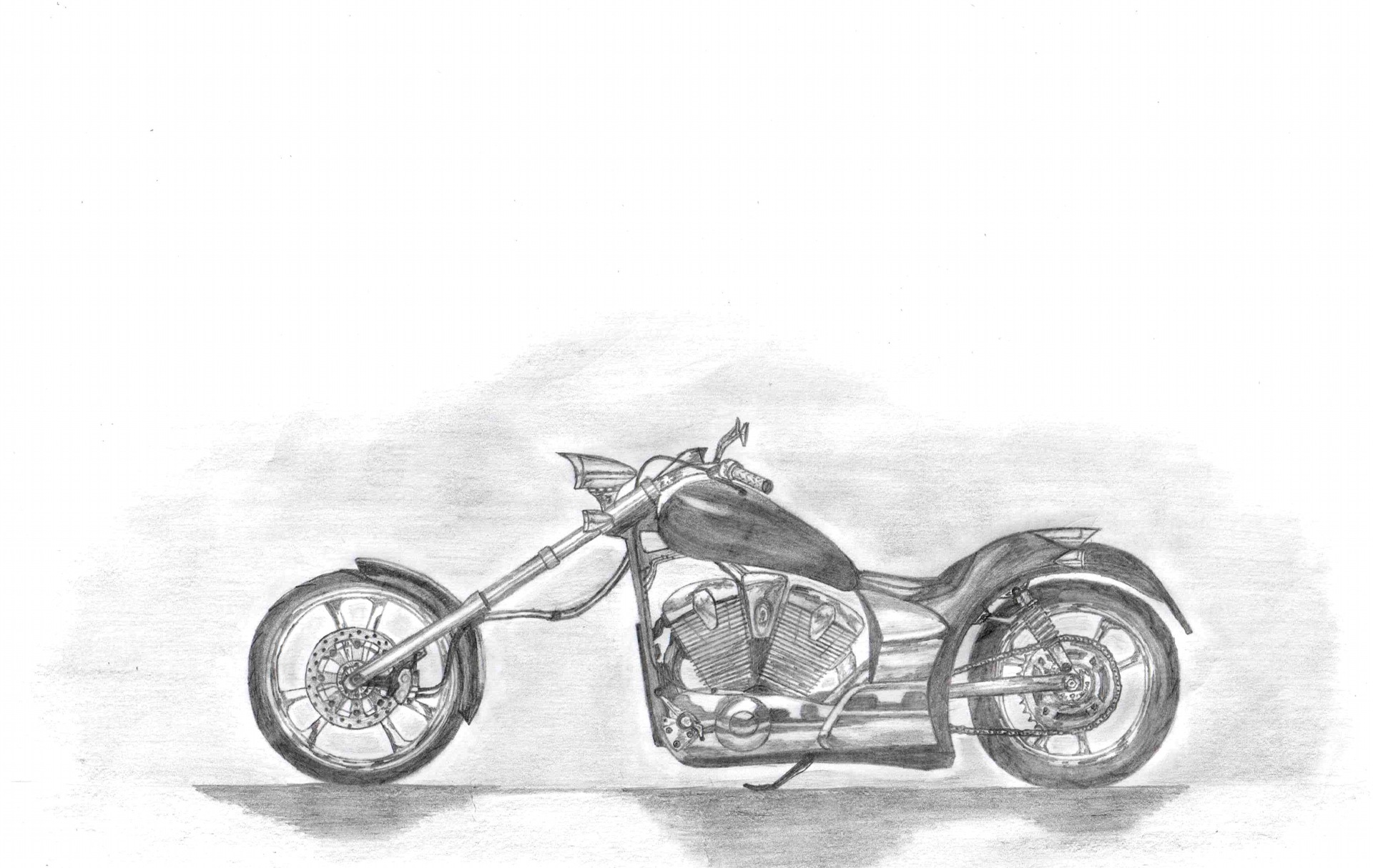 Мотоцикл карандашом