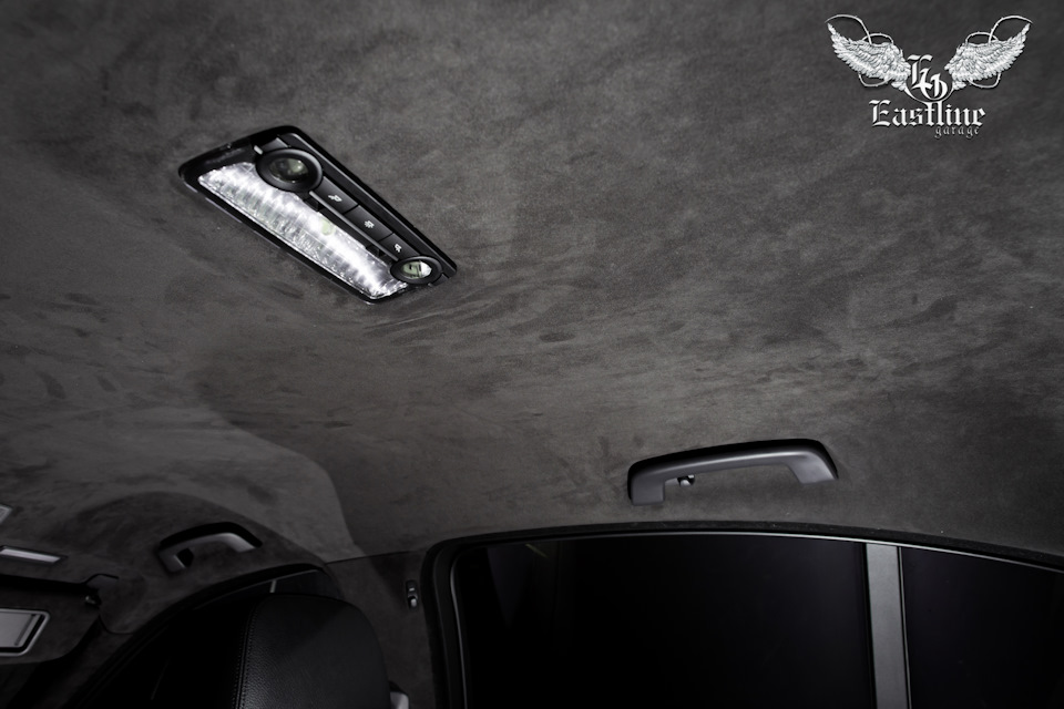 BMW 5er f10 перетяжка потолка в алькантару цвета антрацит — Eastline ...