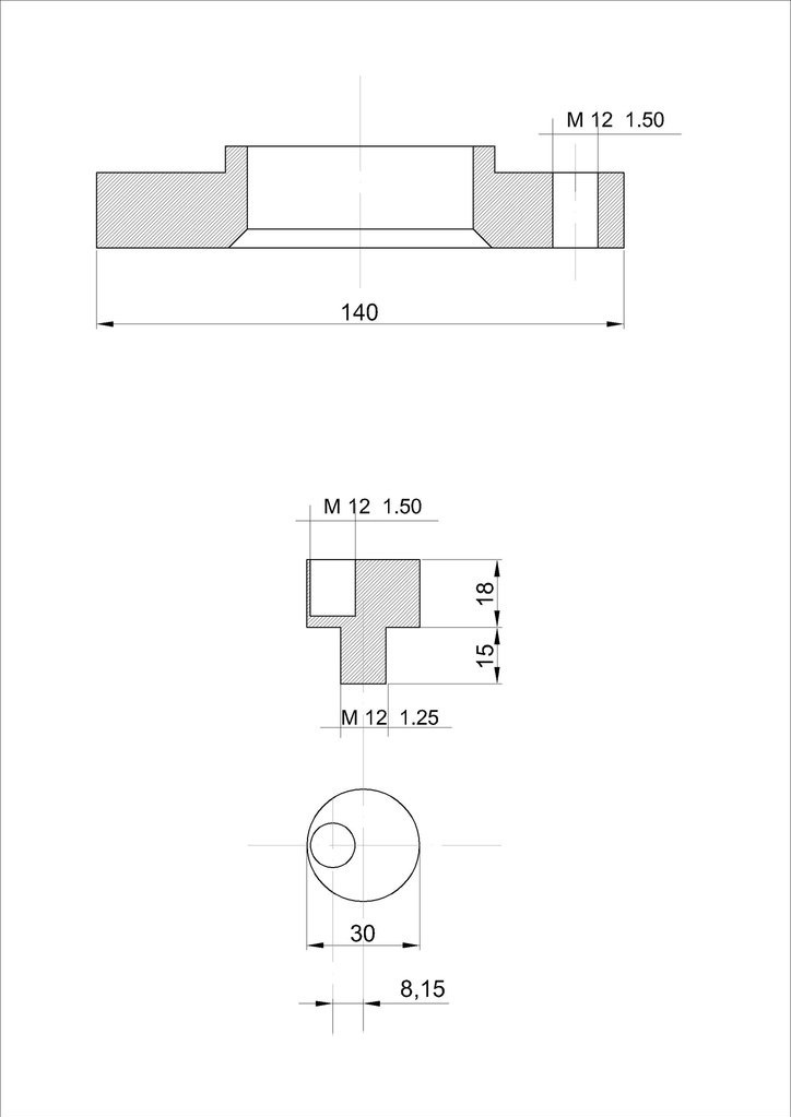 Чертеж проставки 4х98