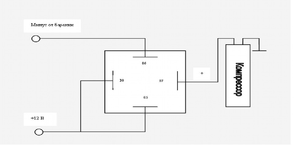 Схема подключения сигнала через реле на ваз 2107