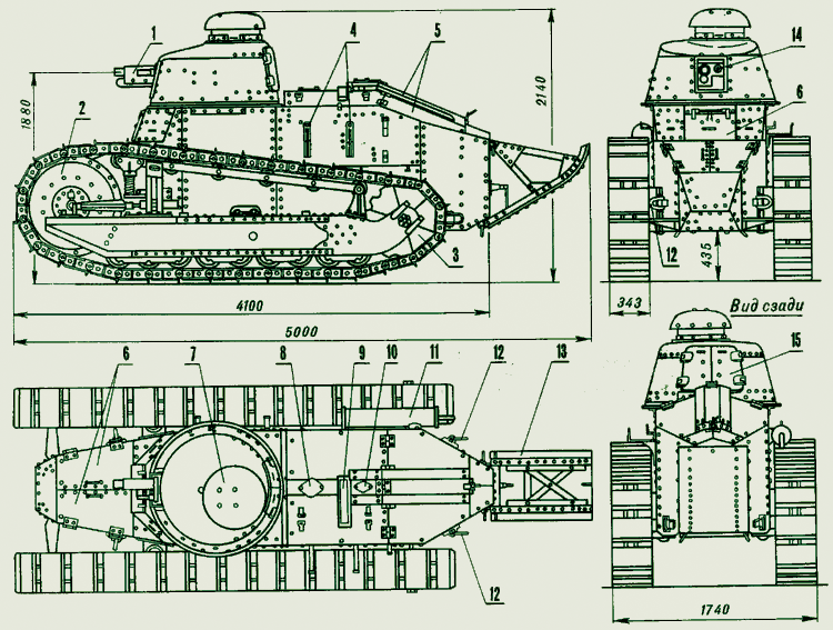 Чертеж танка мс 1