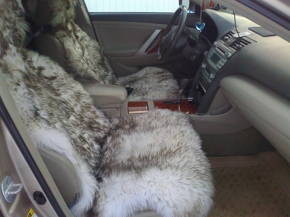 чехлы из натуральной овчины — Toyota Camry (XV40), 2,4 л, 2008 года ...
