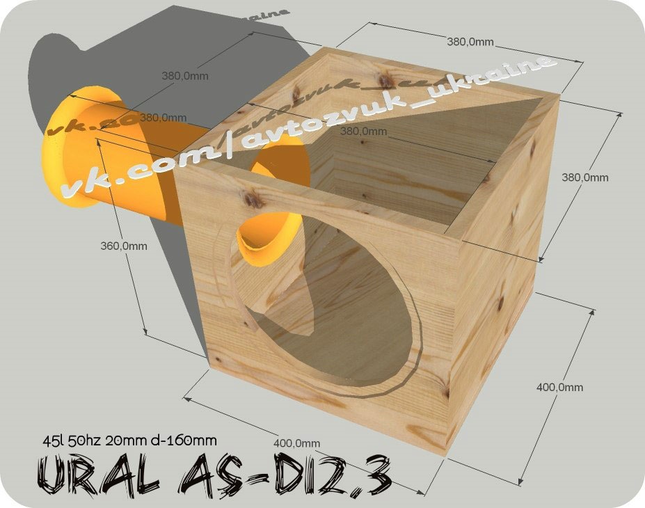 Размер короба под 12 саб на трубе