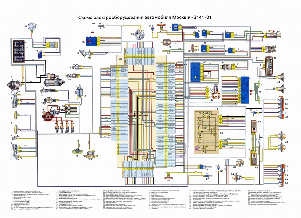 Схема электропроводки 2141