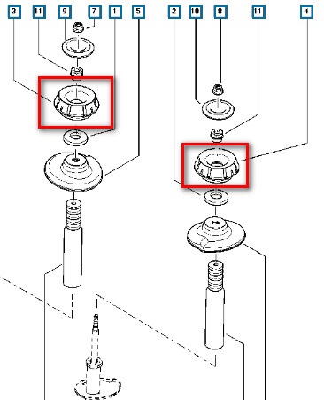 Схема стойки амортизатора рено логан