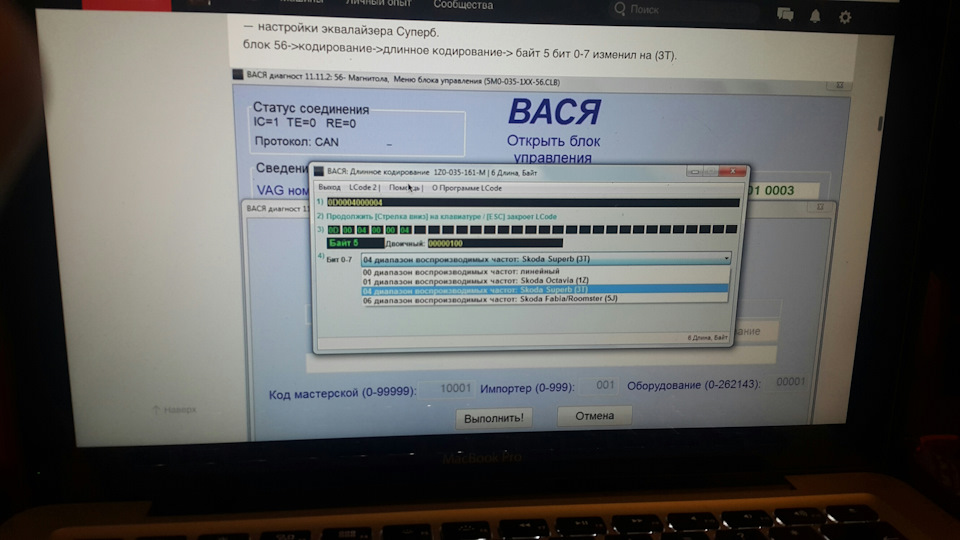 Вася диагност про — первое знакомство — Skoda Octavia RS A5 Mk2, 2 л ...