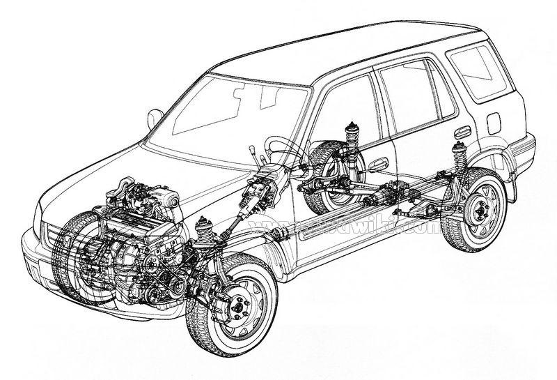 Хонда срв задний привод. Схема трансмиссии Хонда СРВ рд1. Хонда CRV 1998 трансмиссия. Конструкция трансмиссии Honda CRV 1 поколения. Хонда CRV 1998 система полного привода.