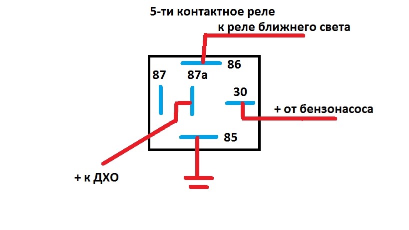 Схема реле 5 ти контактное реле