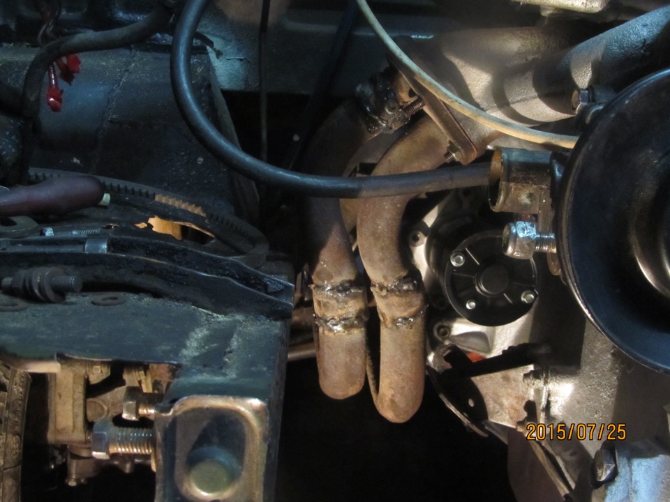 Подогнал штаны от Нивы на выхлоп на Луаз под Ваз двигатель. — ЛуАЗ 969 ...