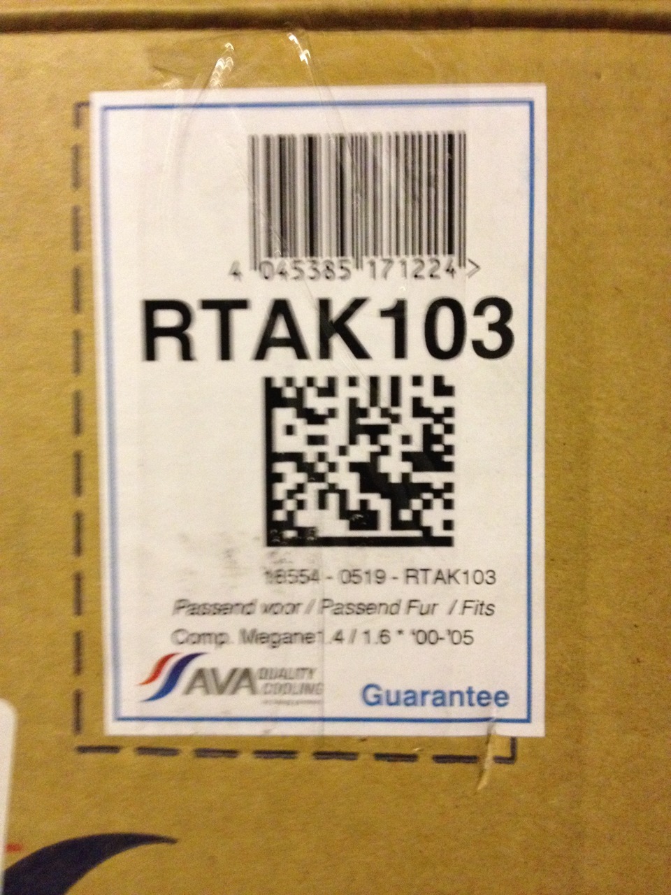 Фото в бортжурнале Renault Megane II. Запчасти на фото: RTAK103