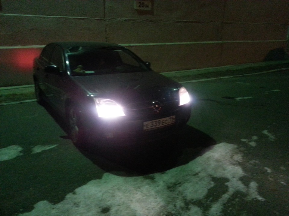 Сравнение до и после галоген и ксенон! — Opel Vectra C, 2,2 л, 2002 ...