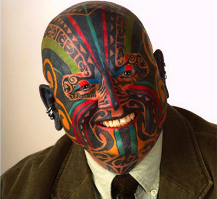 Цветные Татуировки на лице