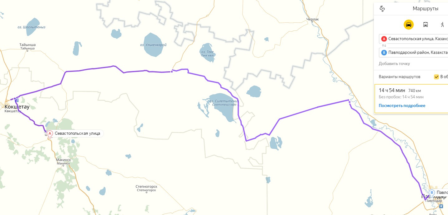 Карта макинск акмолинская область